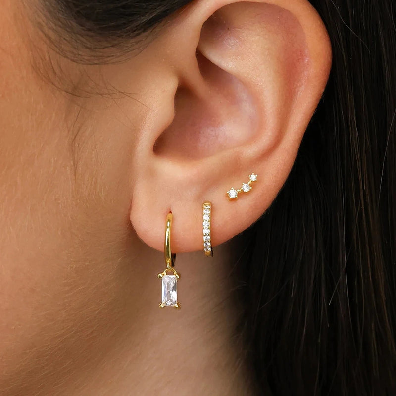 Dainty Square Hoop Earrings Set