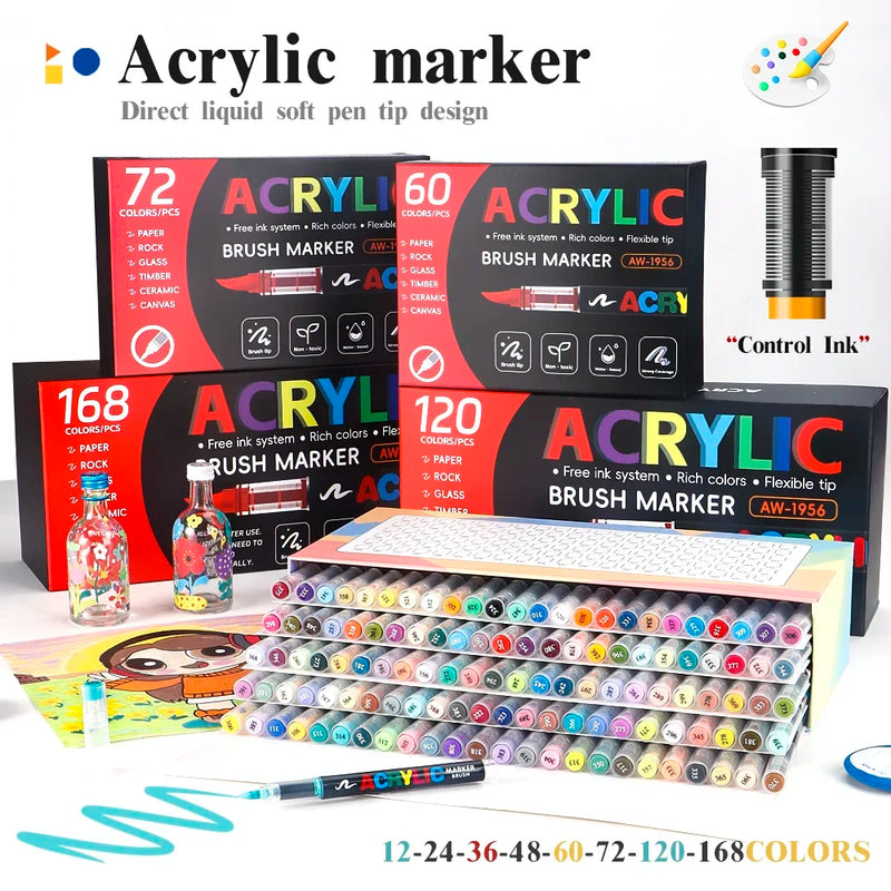 168-Color Acrylic Paint Marker Set