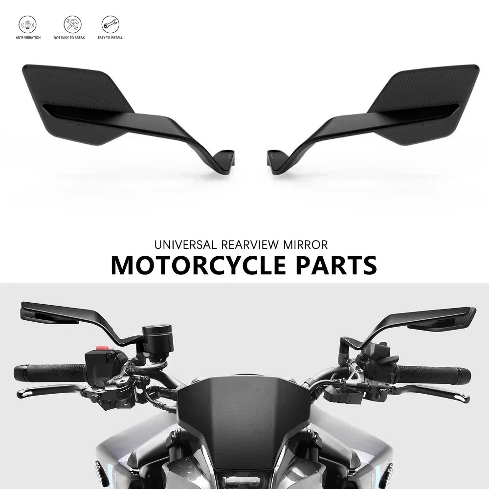 Universal Motorcycle Side Mirrors with Adjustable Winglets