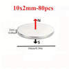A round, silver magnetic sticker with a 2mm thickness and a 10mm diameter.