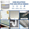A jar of invisible clear waterproof sealant and a series of images showing its use for various leaks like toilet tile roof wi