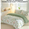 Botanical Leaf Print Duvet Cover Set with Pillowcases