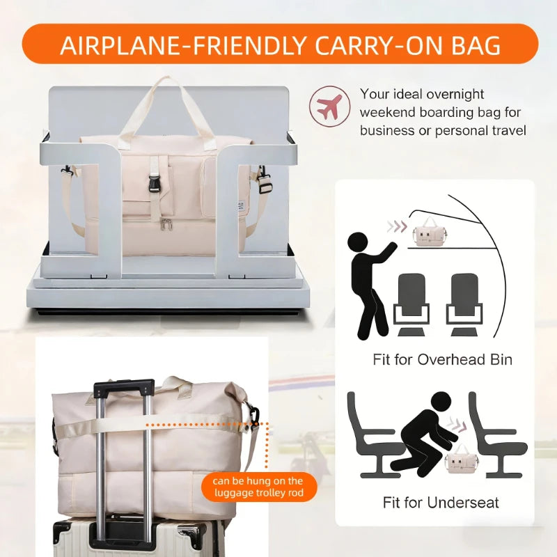 Spacious Travel Duffel Bag with Shoe Compartment
