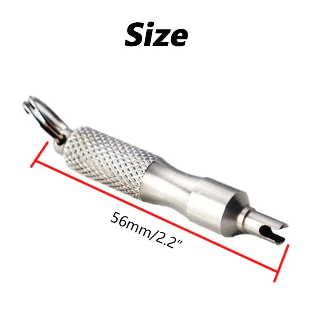 Stainless Steel Tire Valve Core Remover Tool with Key Ring