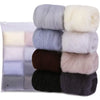 A pack of eight colored wool roving bundles for needle felting.