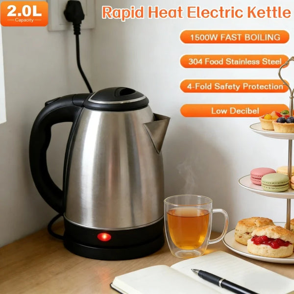 2L Stainless Steel Electric Kettle with Auto Shut-Off
