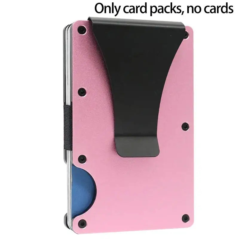Portefeuille RFID en aluminium fin avec attache-monnaie
