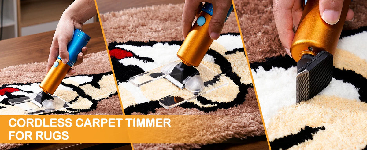 Cordless Carpet Trimmer with Shearing Guide