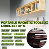 Magnetic Toolbox Organizer Labels Set