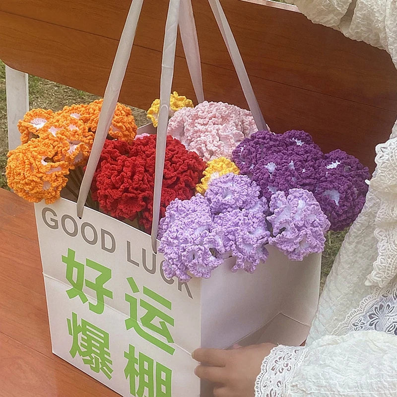 Handmade Crochet Carnation Flower Bouquet