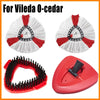 Replacement spin mop head for Vileda 0-cedar including multiple rotating heads and a red cleaning tool.