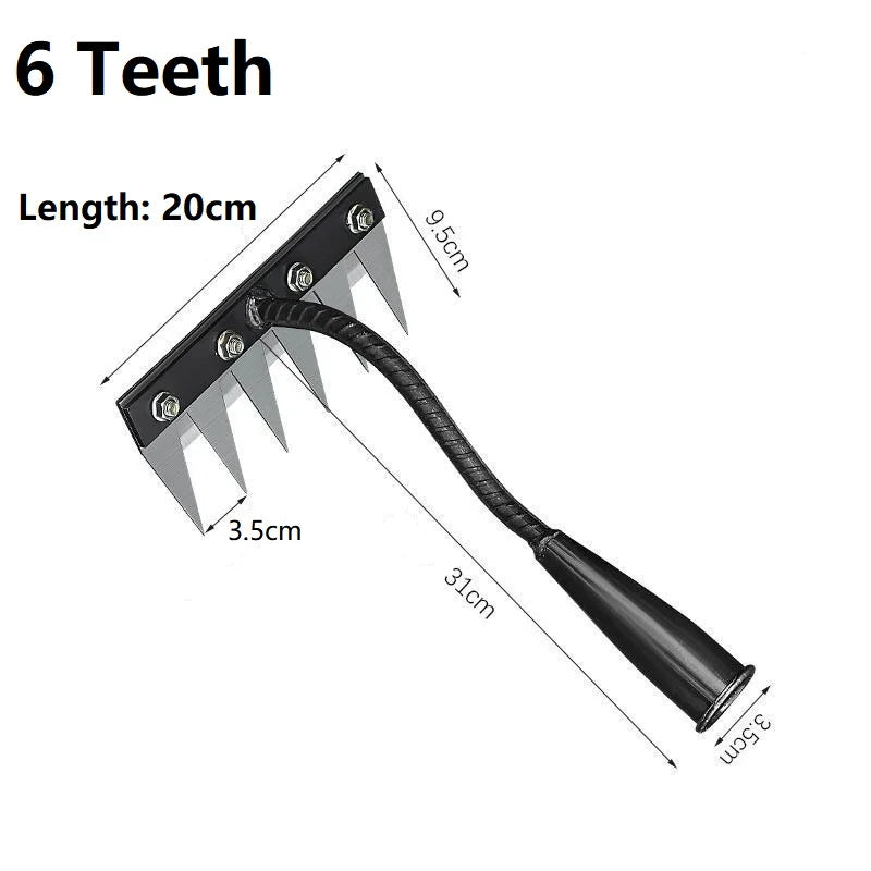 Heavy-Duty Carbon Steel Garden Weeding Rake