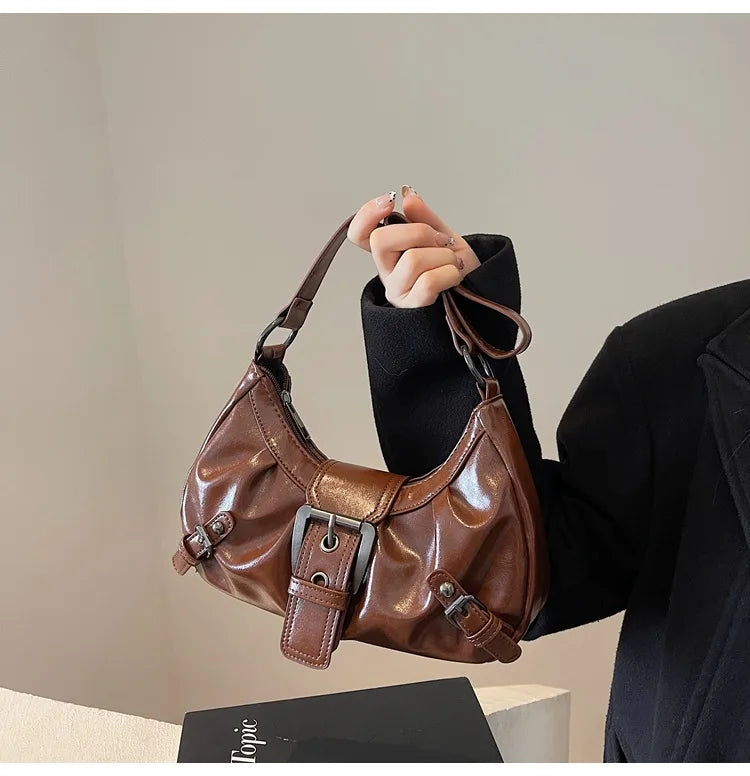 Y2K Retro Pleated Hobo Shoulder Bag