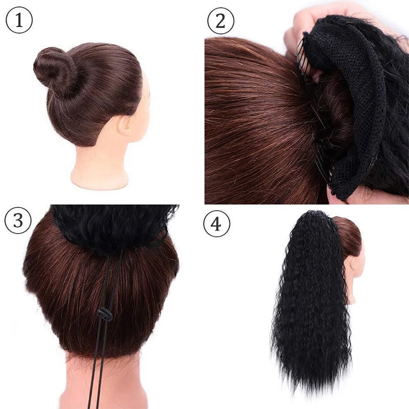 22-Inch Kinky Curly Clip-In Ponytail Extension