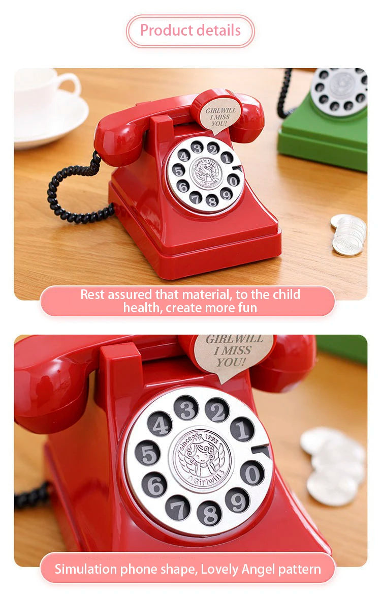 Retro Rotary Phone Money Jar – Vintage-Style Savings Bank and Decorative Storage