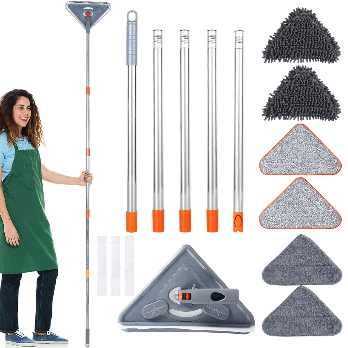 360° Rotating Wall Cleaning Mop with Extendable Handle