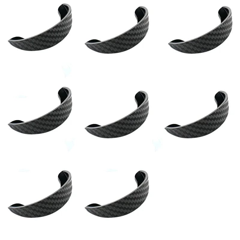 Multiple views of a carbon fiber waterproof visor for a car rear camera rain cover