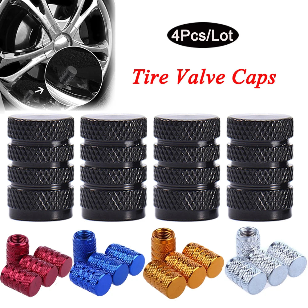 Aluminum Tire Valve Stem Caps – Set of 4