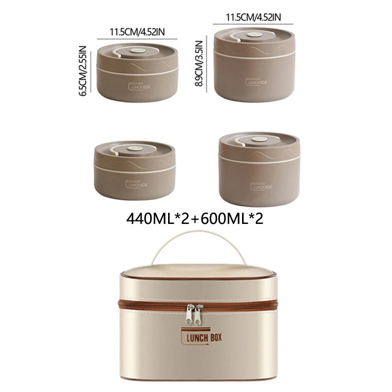 304 Stainless Steel Insulated Lunch Box with Carry Bag