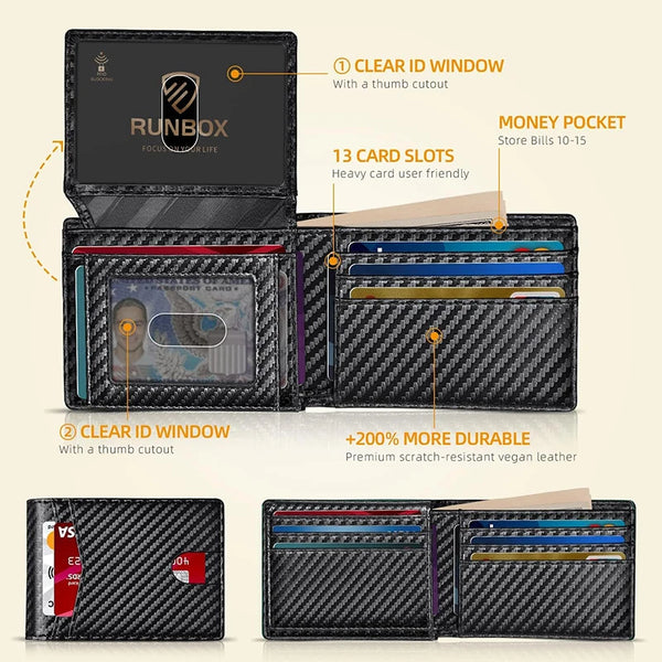 Slim RFID-Blocking Carbon Fiber Wallet