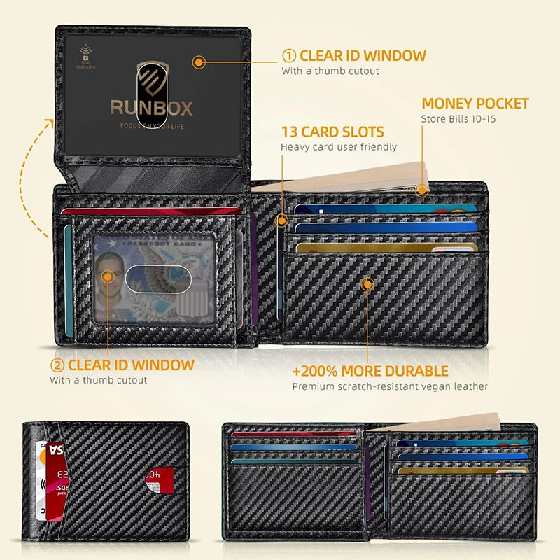 Slim RFID-Blocking Carbon Fiber Wallet