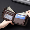 Vintage Waxed Leather Bifold Wallet with Coin Pocket