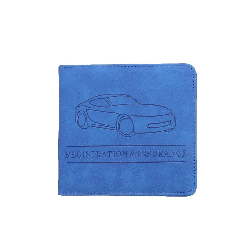 Premium PU Leather Car Document Organizer with Card Slots