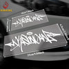 A set of black vinyl graffiti stickers for a motorcycle helmet, featuring wildstyle lettering.