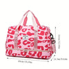 Animal Print Travel Duffle Bag with Shoe Compartment