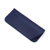 Estuche protector de cuero PU azul marino oscuro para gafas.