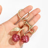 Crystal Cherry Keychain with Lobster Clasp