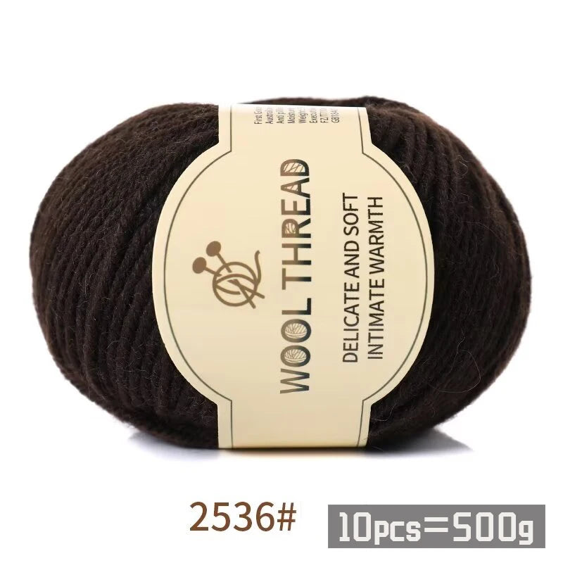 Combed Alpaca Blend Yarn for Hand Knitting – 10-Pack Wool Balls