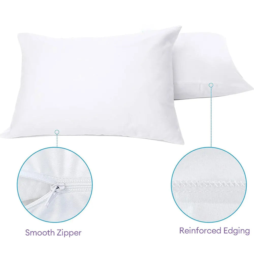 Waterproof Zippered Bolster Pillow Protector Cover - 38x100cm