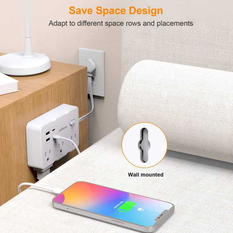 Compact USB-C Power Strip with Extension Cable