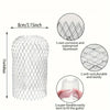 A silver aluminum gutter leaf guard mesh with a diamond pattern, showing its size and flexible design.