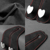 Black car seat headrest hook with dual heart-shaped hooks for securing bags and phones