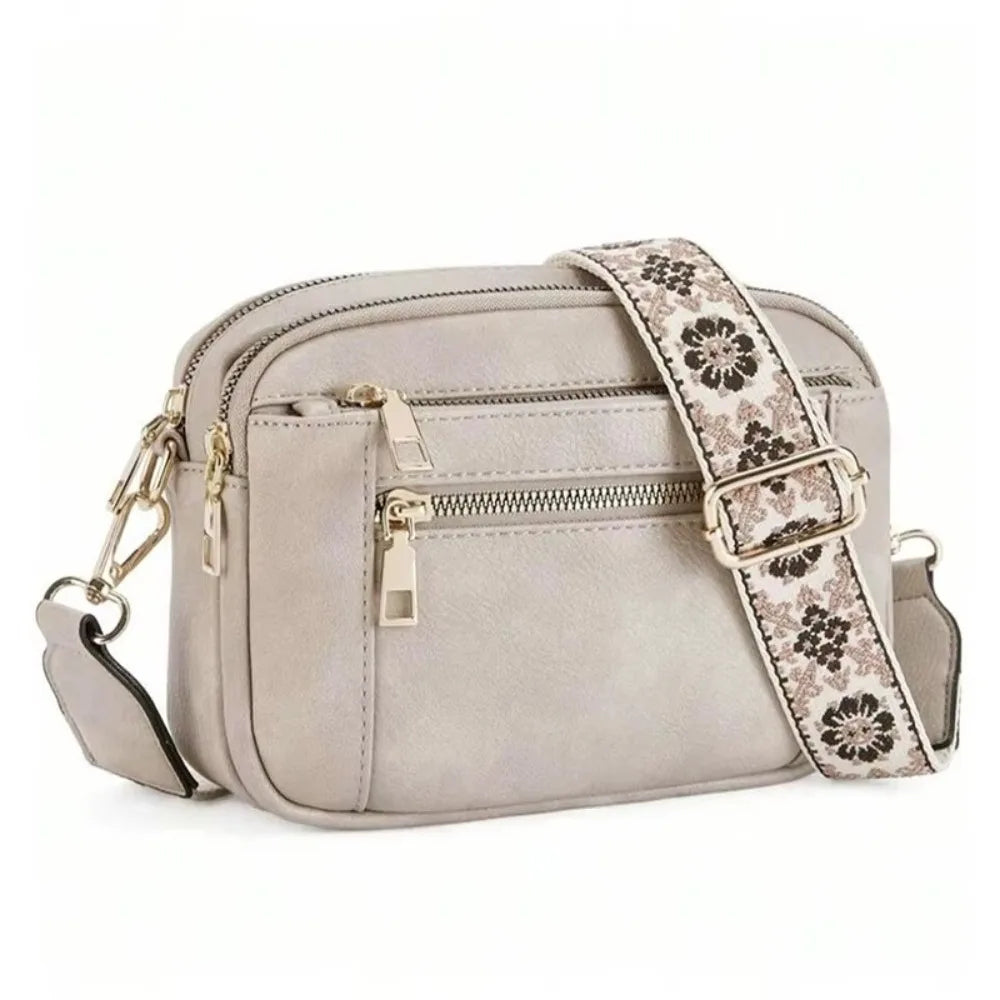 Compact Square Crossbody Bag with Adjustable Strap
