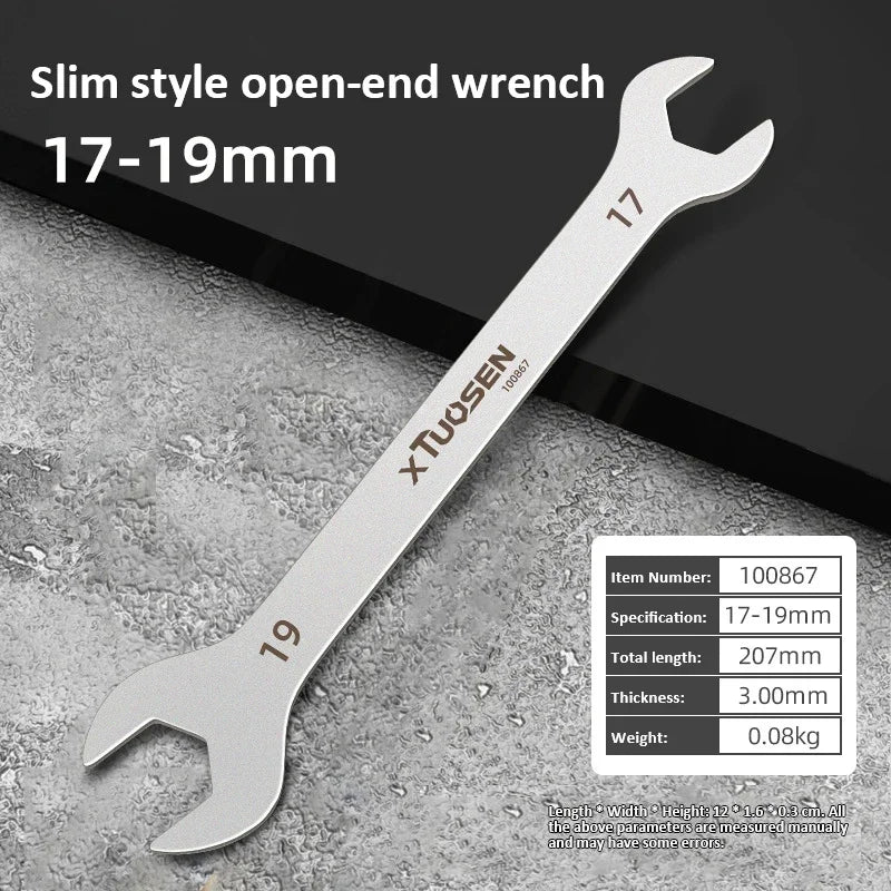 Ultra-Thin Dual-End Open Wrench for Tight Spaces