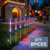 Solar-Powered LED American Flag Pathway Lights