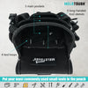 Black tool pouch with 3 main pockets, 6 long-handed tool sleeves, and 4 tool loops for small tools.