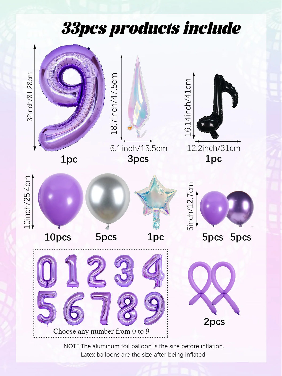 33-Piece K-Pop Music Theme Balloon Pillar Set for Party Decor
