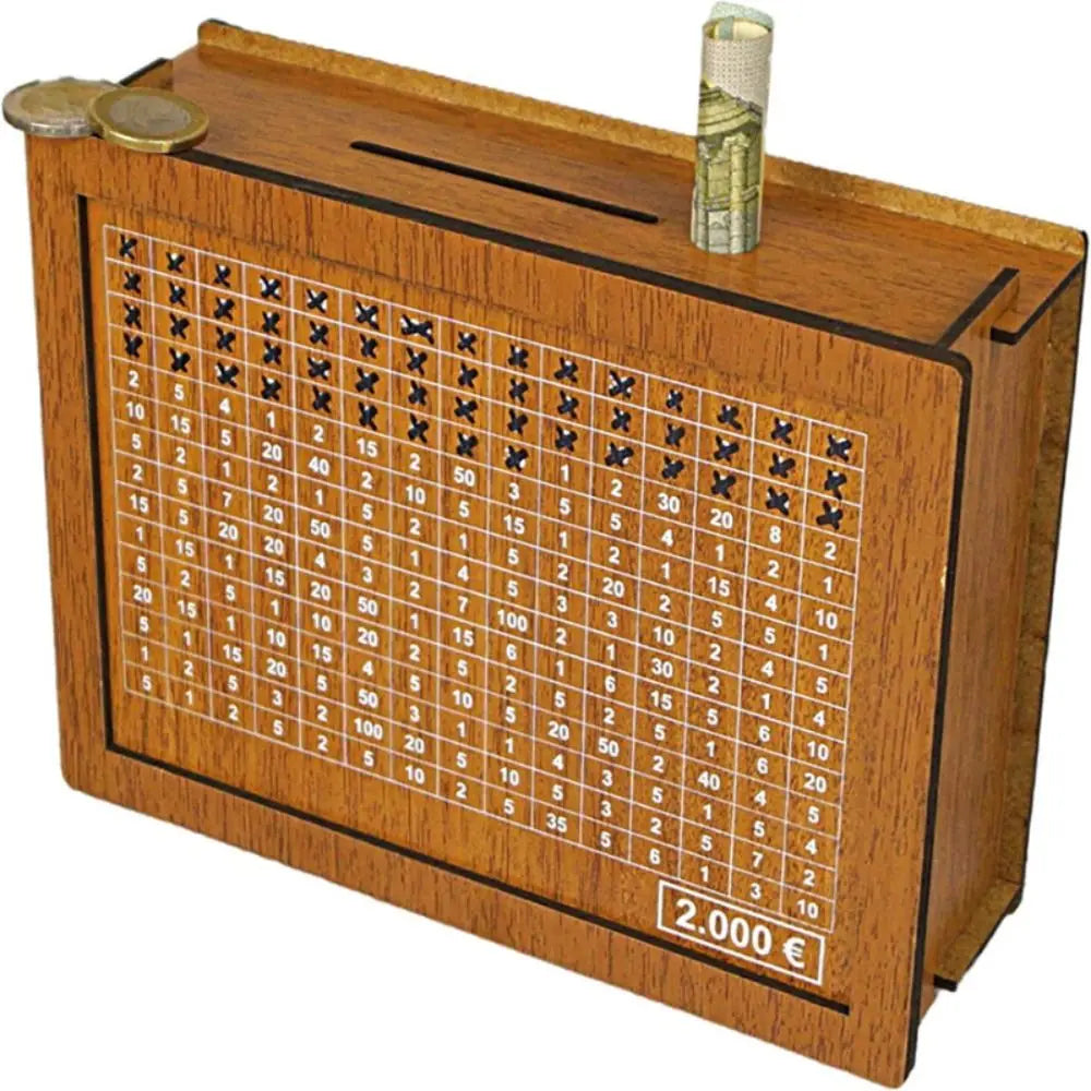Wooden Money Saving Box with Goal Tracker