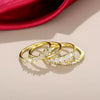 4-Piece Gold-Plated Stacking Ring Set with Cubic Zirconia