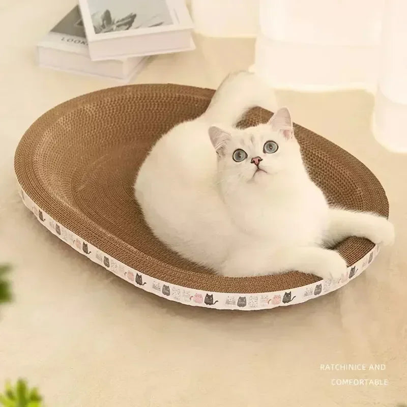 Oval Corrugated Cat Scratcher & Bed