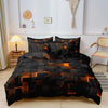 Geometric Grid Print Duvet Cover Set with Pillowcases