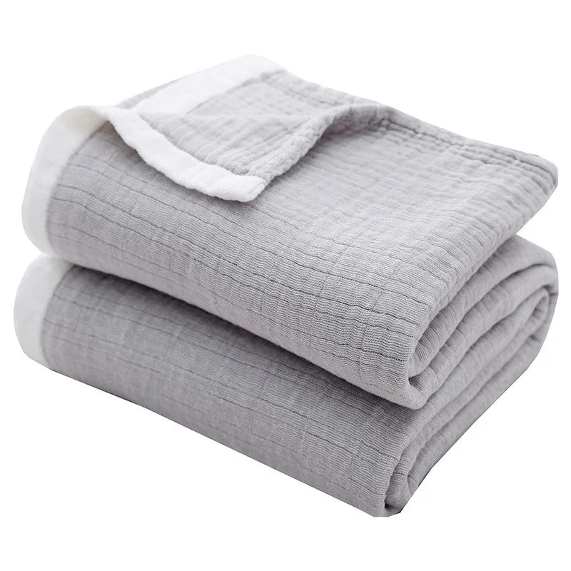 Breathable 4-Layer Cotton Muslin Blanket — Lightweight & Soft for All Seasons