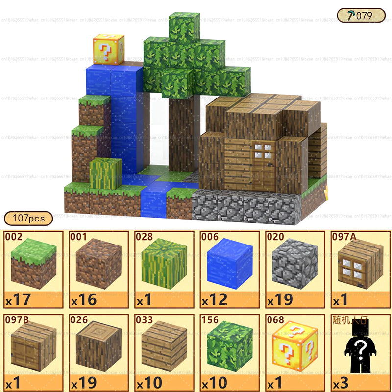Magnetic Building Blocks Mine World Cube Set