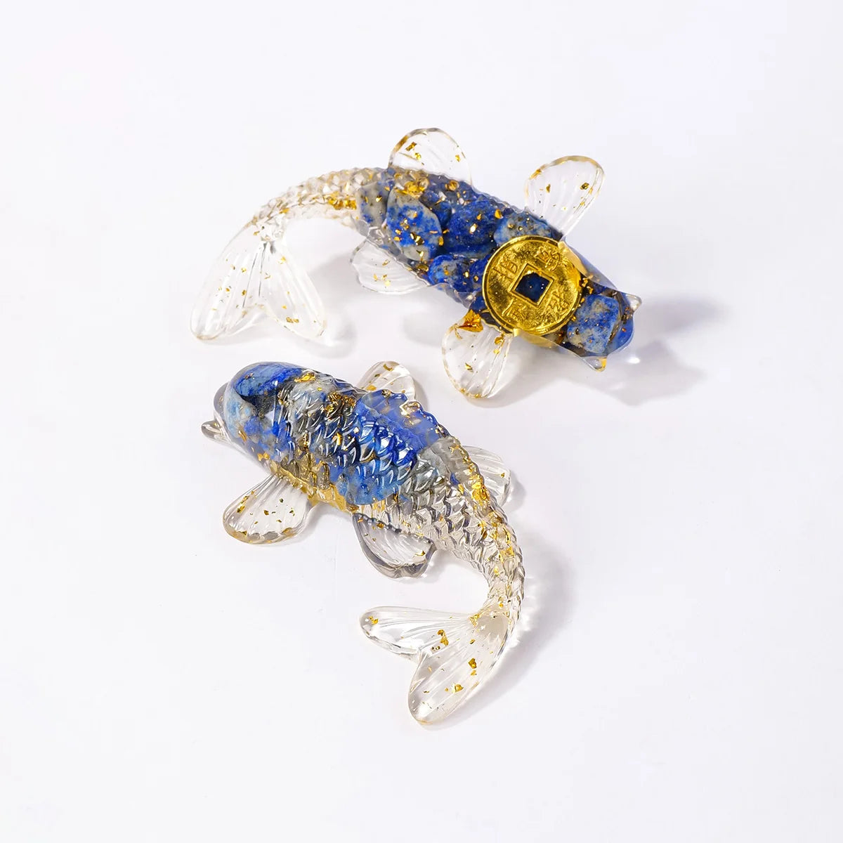 Natural Crystal Goldfish Figurine Feng Shui Decor