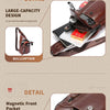 Men's Genuine Leather Sling Backpack with USB Charging Port