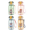 Kids' Teddy Bear Water Bottle with Straw & Carry Strap